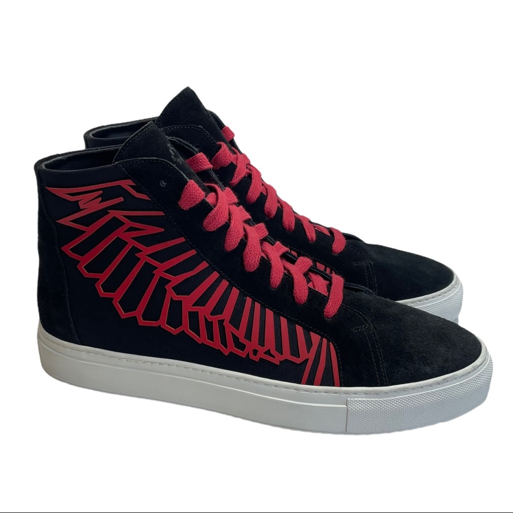 MARCELO BURLON COUNTY OF MILAN High Top Sneakers Black Red Size 44